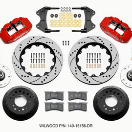 Wilwood Narrow Superlite 6R Front Hub Kit 14.00in Drill Red WWE ProSpindle (5x4.75in 5x5.00in Hub) 140-15156-DR