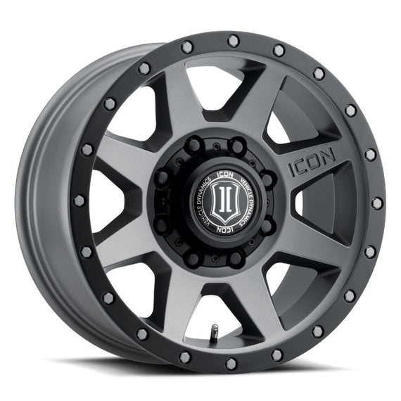 ICON Rebound HD 18x9 8x6.5 12mm Offset 5.5in BS 121.4mm Bore Titanium Wheel 1818908055TT