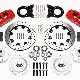 Wilwood Dynapro 6 Front Hub Kit 12.19in Drill Red 1965-1969 Mustang Disc & Drum Spindle 140-12947-DR