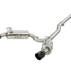 aFe Takeda 3in. to 2.5in. 304 SS C/B Exhaust 08-15 Mitsubishi Lancer EVO I4-2.0L (t) - Black Tips 49-36701-B