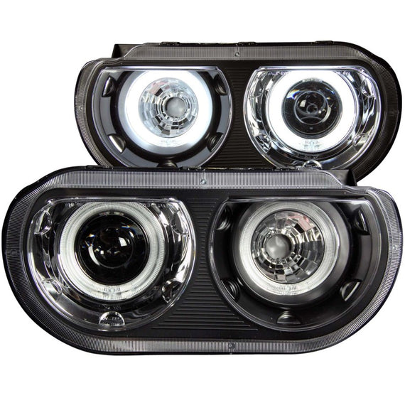 Anzo 121308 Black Projector Healdights Dual Halo for 08-14 Dodge Challenger 121308