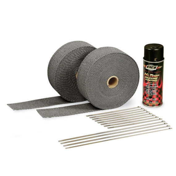 DEI Exhaust Wrap Kit - Black Wrap and Black HT Silicone Coating 10110