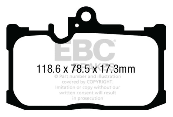 EBC Yellowstuff Front Brake Pads for 13+ Lexus GS350 3.5 F-Sport RWD DP43017R