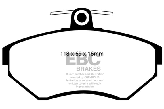 For Volkswagen Jetta 1997-1998 EBC DP41112R Yellowstuff Front Brake Pads DP41112R