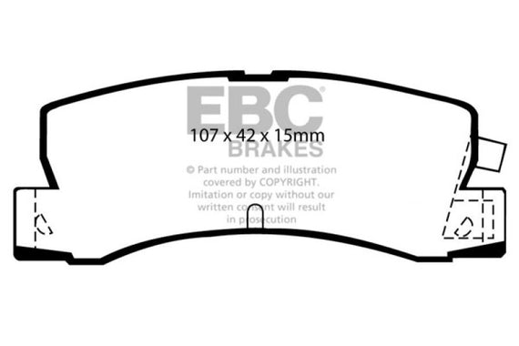 EBC 89-92 Geo Prizm 1.6 SL Greenstuff Rear Brake Pads DP2629
