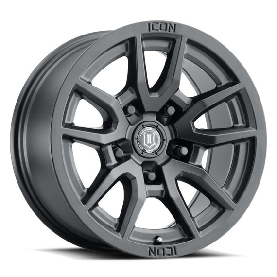 ICON Vector 5 17x8.5 5x5 -6mm Offset 4.5in BS 71.5mm Bore Satin Black Wheel 2617857345SB