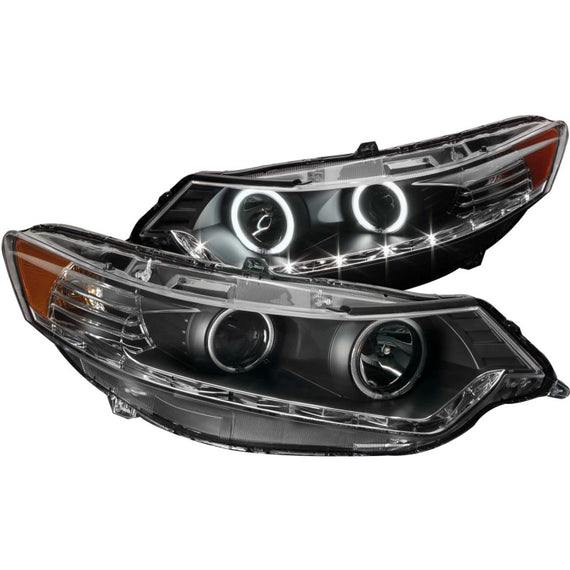 Anzo 121393 Black Clear Projector Headlights with Halo for 09-12 Acura TSX 121393