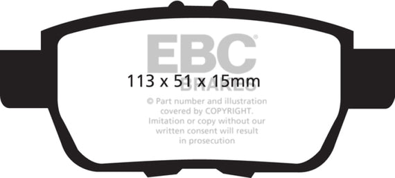 EBC DP41754R YELLOWSTUFF ULTIMATE RACE BRAKE PADS - REAR DP41754R