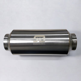 Stainless Bros 3.0in x 12.0in OAL Lightweight Muffler - Polished 615-07613-1000