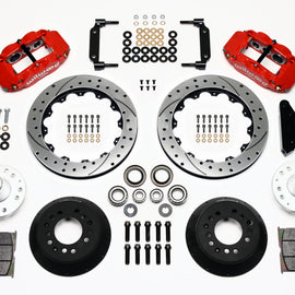 Wilwood Narrow Superlite 6R Front Hub Kit 12.88in Drilled Red 1970-1973 Mustang Disc Spindle 140-10220-DR