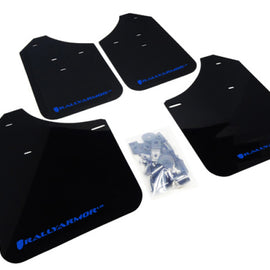 Rally Armor 02-07 Subaru WRX/STI/RS/2.5i (Wagons Req. Mod.) Black UR Mud Flap w/ Blue Logo MF1-UR-BLK/BL