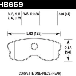 Hawk Performance HB659B.570 HPS 5.0 Disc Brake Pad Fits 06-13 Corvette HB659B.570