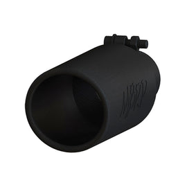 MBRP Universal Tip 4in O.D. Angled Rolled End 2.5in inlet 12in length Black T5150BLK