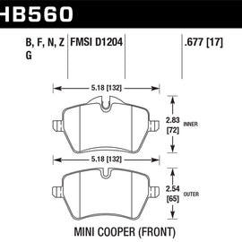 Hawk Performance HB560G.677 DTC-60 Disc Brake Pad HB560G.677