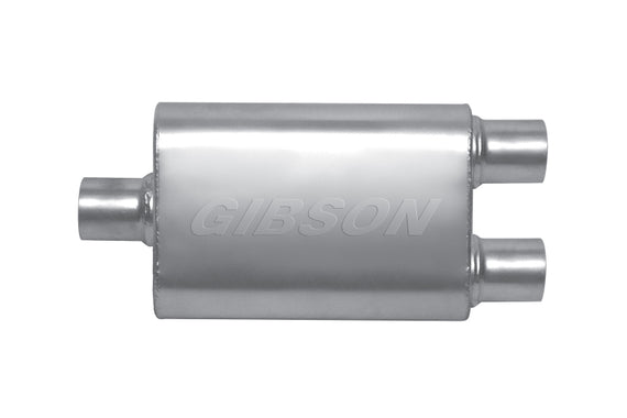 Gibson MWA Superflow Center/Dual Oval Muffler - 4x9x14in/3in Inlet/2.5in Outlet - Stainless BM0109