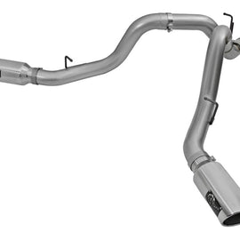 aFe LARGE Bore HD 4in Dual DPF-Back SS Exhaust w/Polished Tip 16-17 GM Diesel Truck V8-6.6L (td) LML 49-44080-P