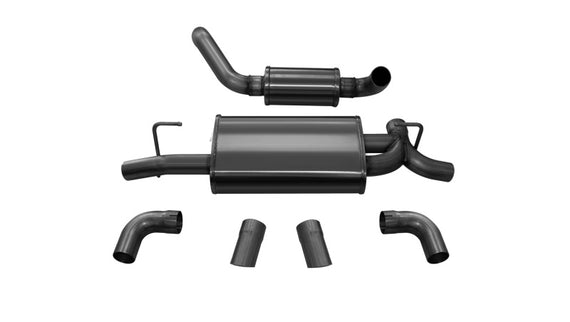 Corsa 2018-2025 Jeep Wrangler JL 2.5in Dual Rear Turn Down Exit Black Touring Axle-Back Exhaust 21015BLK
