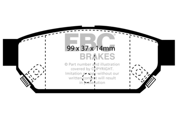 EBC 93-96 Eagle Summit 1.5 Redstuff Rear Brake Pads DP3986C