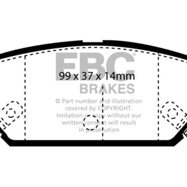 EBC 93-96 Eagle Summit 1.5 Greenstuff Rear Brake Pads DP2986