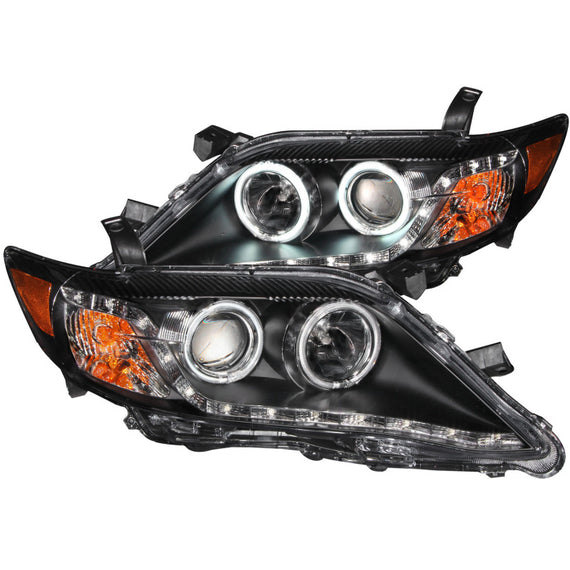 Anzo 121442 Black Clear Lens Projector Headlights w/ Halo for 10-11 Toyota Camry 121442