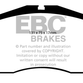 EBC 93-95 Porsche 911 (964) 3.6 Turbo Yellowstuff Front Brake Pads DP4997R