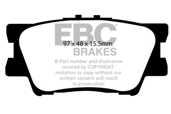 EBC Yellow Stuff Rear Brake Pads for 13+ Lexus ES300h 2.5L Hybrid - DP41793R DP41793R