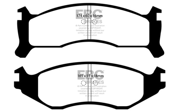 EBC 91-94 Chrysler Town & Country 3.3 (14in Wheels) Greenstuff Front Brake Pads DP61249