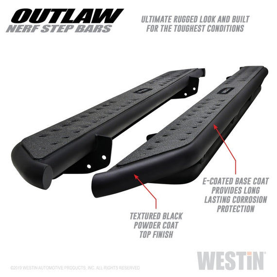 Westin 15-20 Ford F-150 SuperCab / 17-20 F-250/350 SuperCab Outlaw Nerf Step Bars - Textured Black 58-53935