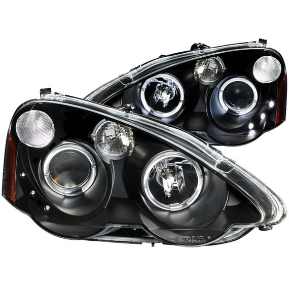 ANZO PROJECTOR HEADLIGHTS WHALO BLACK FITS 2002-2004 ACURA RSX 121359 121359
