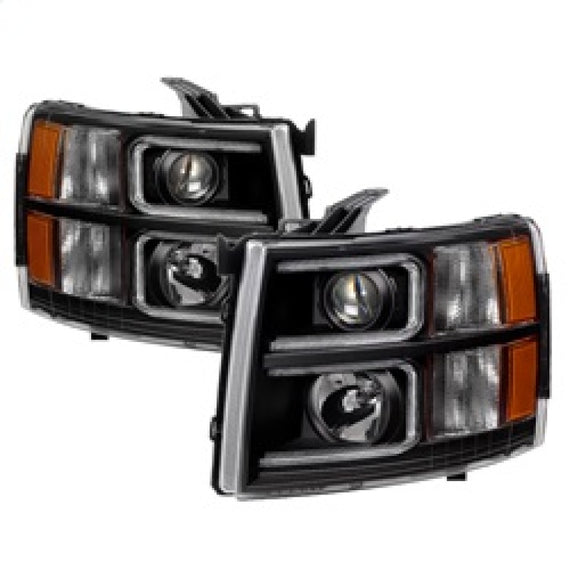 xTune Chevy Silverado 1500/2500/3500 07-13 Projector Headlights Black PRO-JH-CS07-LED-BK 9027796