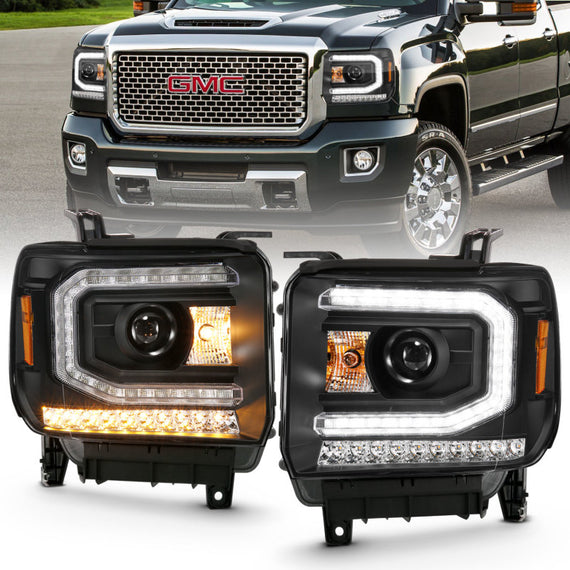 Anzo 111485 Black HID Headlights w/ Sequential Signal for 2016-2018 Sierra 1500 111485