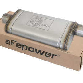 aFe MACHForce XP SS Muffler 3in Center Inlet / 3in Offset Outlet 18in L x 9in W x4in H Body 49M00020