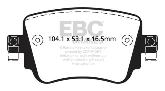 EBC Yellow Stuff Rear Brake Pads for 15+ VW GTI 2.0L Turbo - DP42201R DP42201R