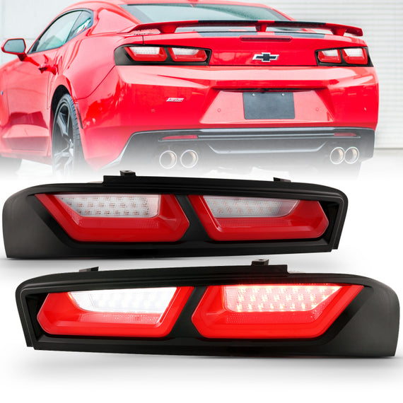 ANZO 2016-2018 Chevrolet Camaro L.E.D T.L Red/Clear 321349