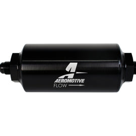 Aeromotive In-Line Filter - (AN-6 Male) 40 Micron Stainless Mesh Element Bright Dip Black Finish 12348