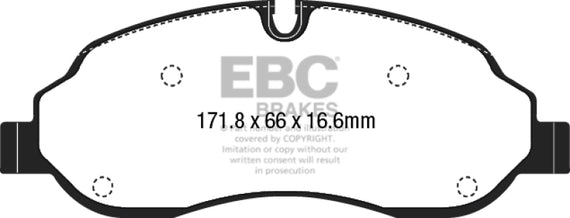 EBC 2015+ Ford Transit 150 SRW Yellowstuff Front Brake Pads DP42221R