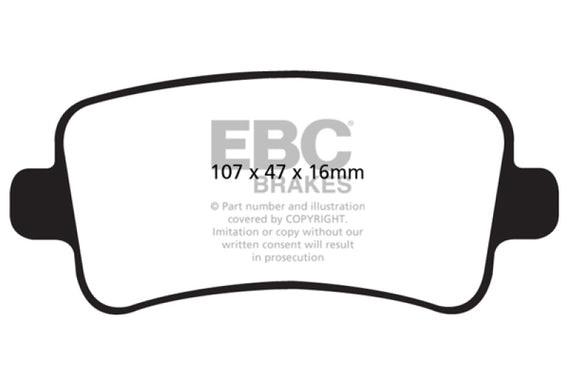 EBC Red Stuff Rear Brake Pads for 10+ Buick Allure (Canada) 3.0L - DP32016C DP32016C