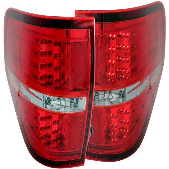 ANZO 2009-2014 Ford F-150 LED Taillights Red/Clear 311139