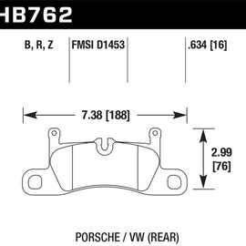 Hawk Performance Ceramic Rear Brake Pads VW Touareg Porsche Cayenne HB762Z.634