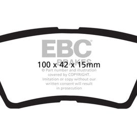 EBC 12+ Hyundai Accent 1.6 Greenstuff Rear Brake Pads DP21875