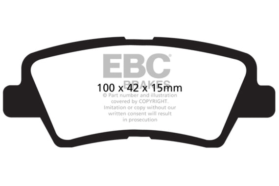 EBC 12+ Hyundai Accent 1.6 Greenstuff Rear Brake Pads DP21875