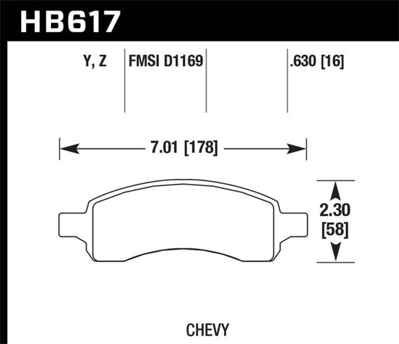 Hawk LTS Disc Brake Pads - HB617Y.630 HB617Y.630