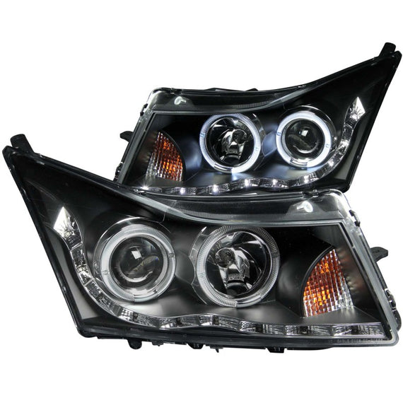 ANZO for 2011-2015 Chevrolet Cruze Projector Headlights w/ Halo Black (LED Eyebr 121400