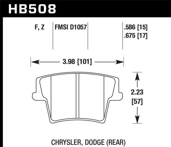 Hawk Performance HB508F.586 HPS Performance Ceramic Brake Pad HB508F.586