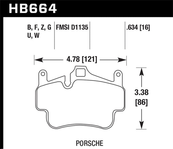 For Porsche Boxster 07-12 Hawk HB664Z.634 Performance Ceramic Front Brake Pads HB664Z.634