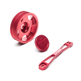 Cobb 02-14 Subaru WRX / 04-14 Subaru STi Main Pulley/Oil Cap/Battery Tie Down Package - Red SUB00003RD