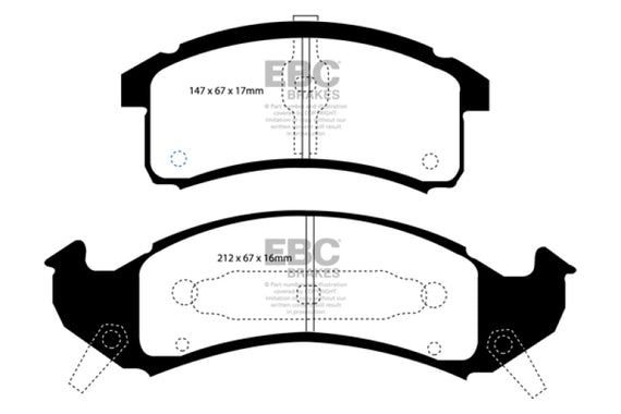 EBC 92-93 Chevrolet Lumina APV 3.1 Greenstuff Front Brake Pads DP61271