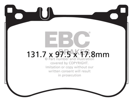 EBC Brakes DP32178C Redstuff Ceramic Low Dust Brake Pads Fits S550 S550e SL550 DP32178C