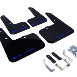 Rally Armor 12-18 Hyundai Veloster Black UR Mud Flap w/ Blue Logo MF24-UR-BLK/BL