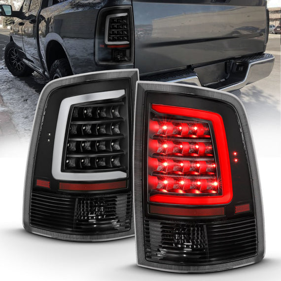 ANZO 2009-2018 for Dodge for Ram 1500 LED Taillight Plank Style Black w/Clear Le 311318